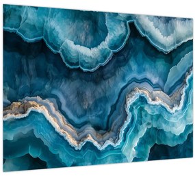 Tablou pe sticlă - Detaliu de acvamarin (70x50 cm)