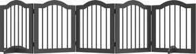 PawHut Gard delimitare pentru câini, grilaj de protecție independent cu picioare, pliabil, 5 panouri, 261,5 x 29,5 x 61 cm, Negru | Aosom Romania