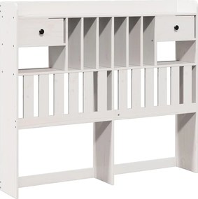 vidaXL Tăblie de pat cu depozitare alb 135 cm lemn masiv de pin