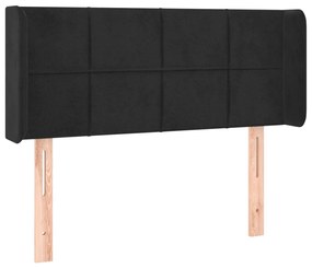 Tablie de pat cu aripioare negru 103x16x78 88 cm catifea 1, Negru, 103 x 16 x 78 88 cm