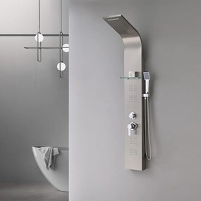 Panou de duș cu hidromasaj Alegro Silver, oțel inoxidabil