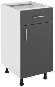 Corp Baza Karo, 1 Sertar, 1 Usa, Antracit/Alb, 40 x 50 x 80 cm