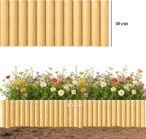 Outsunny Gard de grădină Gard din lemn 176 cm x 30 cm Panouri de gard Gard pentru câini pentru grădină straturi de flori Barieră pentru animale | Aosom Romania