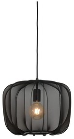 Lustră neagră cu abajur textil ø 40 cm Plumeria – Light &amp; Living