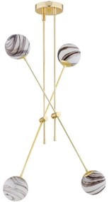 Lustră pe tijă Argon 1840 ABSOS 4xE14/7W/230V auriu