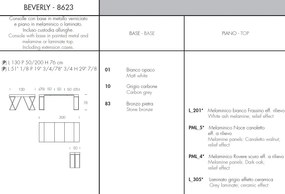 Consola extensibila design LUX Beverly 50-200x130cm