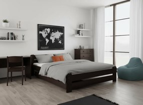 Pat Laura 140x200 cm, nuc Saltele: Cu saltele Deluxe 10 cm, Somiera pat: Cu lamele drepte