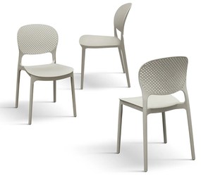 SCAUN PERLA -POLIPROPILENA-HORECA - BEJ TORTORA