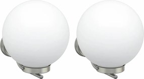 vidaXL Lumină de perete pentru exterior 2 pcs Argintiu 29 x 25 x 33 cm