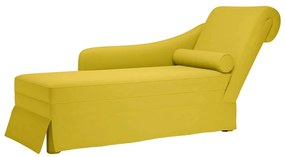 vidaXL Sezlong cu suport și cotieră dreaptă catifea galbenă