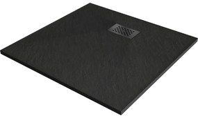 Mexen Hugo bază de duș pătrată SMC 70 x 70 cm, neagră, capac negru - 42707070-B