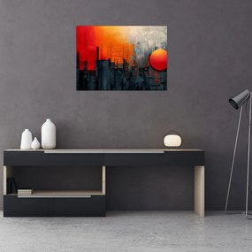 Tablou - Pictura abstractă a orașului (70x50 cm)