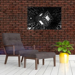 Tablou cu un cub abstract (90x60 cm)