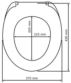 Capac WC cu închidere lentă Wenko Bellevue, 42,5 x 35,5 cm, gri închis