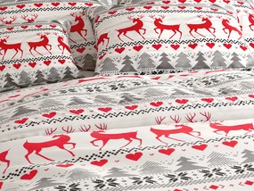 Lenjerie de pat din flanel DEER DREAMS albă Dimensiune lenjerie de pat: 2 buc 70 x 90 cm | 200 x 220 cm