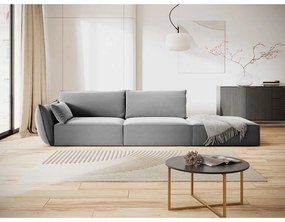 Canapea gri deschis cu tapițerie din catifea, cu colț pe partea stângă 264 cm Vanda – Mazzini Sofas