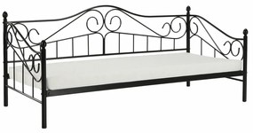 Pat de o persoană 90 cm Danina (negru) (cu somieră). 1016019