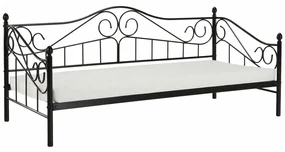 Pat de o persoană 90 cm Danina (negru) (cu somieră). 1016019