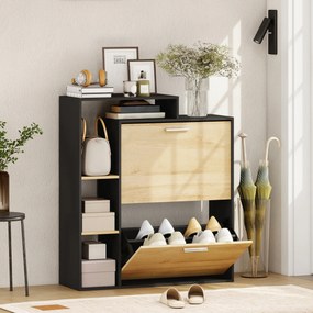 HOMCOM dulap slim pantofi, dulap economisire spațiu, pantofar slim, dulap rabatabil pantofi, pantofar economisire spațiu | Aosom Romania