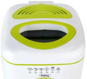 Resigilat: Friteuza mini Rosberg R51980B, 950W, 1 litru, termostat, strat antiaderent, alb / verde