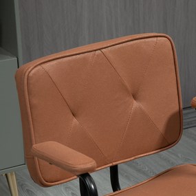 Vinsetto Scaun de birou cu rotile, scaun de birou reglabil inaltime cu functie de leganare rotire 360° inclinabil spuma maro 61 x 58 x 82-91 cm | Aosom Romania