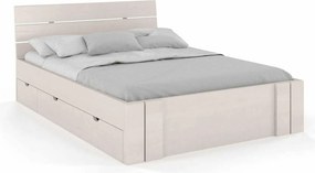 Pat lemn masiv TerraCraft Model 2 cu Sertar Fag Personalizabil - 200x200, Nuc