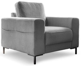 Fotoliu gri cu tapițerie din catifea reiată Lofty Lilly – Miuform