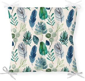 Pernă pentru scaun cu amestec de bumbac Minimalist Cushion Covers Navy Flower, 40 x 40 cm