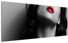 Tablou - Portretul unei femei cu ruj roșu (120x50 cm)