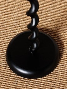Măsuță laterală rotundă din aluminiu, negru, cu picior central ondulat și bază rotundă, 62 x 35 cm, „Graphic”