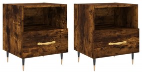 vidaXL Noptiere, 2 buc., stejar fumuriu, 40x35x47,5 cm, lemn compozit