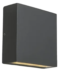 Lampă de perete exterioară gri închis IP54 cu LED 2 lumini - Otan