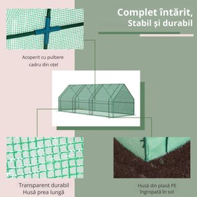 Sera gradina cu prelata Outsunny 270x90x90cm, verde | Aosom Romania