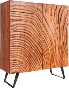 Comoda inalta cu model 3D, Lemn Salcam, Maro, FLUID 120cm