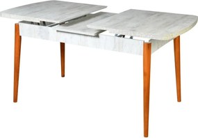 Set masa extensibila cu 6 scaune tapitate Homs cargold 250-30048 bej- gri 170 x 80 cm