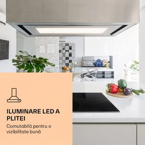 Klarstein Remy Brilliant Edition hotă insulă 90cm 845 m³/h EEK A LED sticlă
