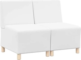 vidaXL Unitate Sofa Modulară Fără Brațe 2 pcs Alb 55 x 74 x 82 cm