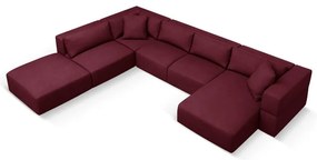 Colțar burgundy (cu colț pe partea stângă /în formă de "U") Esther – Milo Casa