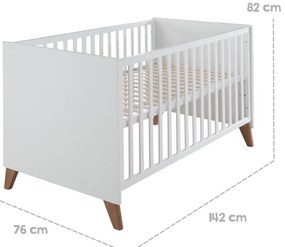 Pătuț alb/în culoare naturală 70x140 cm Ole – Roba