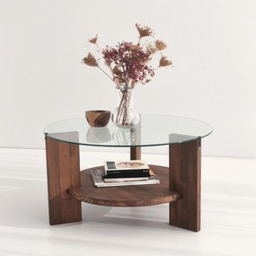Masuta de cafea Mondo, Nuc, 75x40x75 cm