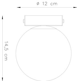 Plafonieră neagră cu abajur din sticlă ø 12 cm Umerta – Nice Lamps