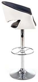 Scaun de bar 115x60 cm alb/negru/crom