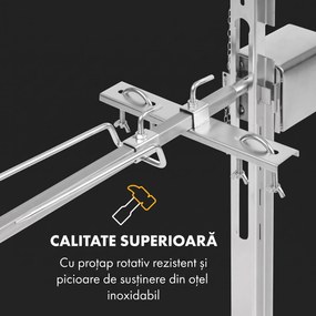 Klarstein Sauenland Survivor, grătar pentru porc, frigărui rotativ, 12 W, 70 kg max., oțel inoxidabil