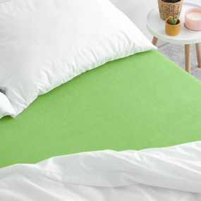 Goldea cearceafuri de pat din terry cu elastic - verde deschis 140 x 200 cm