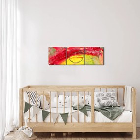 Tablou cu abstracție - pictura (cu ceas) (90x30 cm)