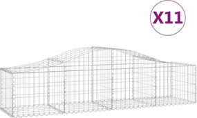vidaXL Coșuri gabion arcuite 11 buc, 200x50x40/60 cm, fier galvanizat