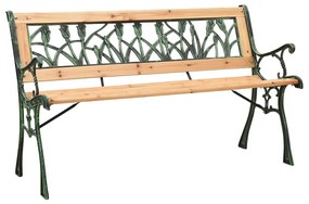 vidaXL Bancă de grădină, 122 cm, fontă și lemn masiv de brad