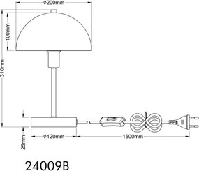 Veioza/Lampa de masa moderna ATOMA I negru