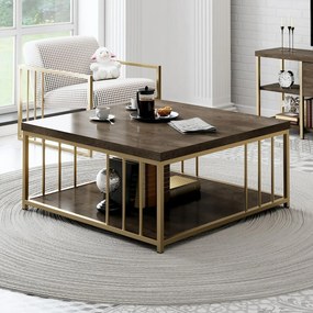 Măsuță de conferință Zenn Walnut and Gold