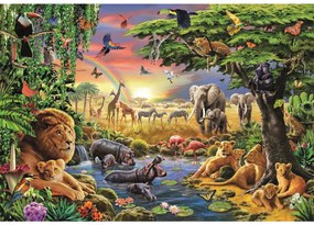 Animale African Gathering Puzzle Safari 2000 de piese Clementoni